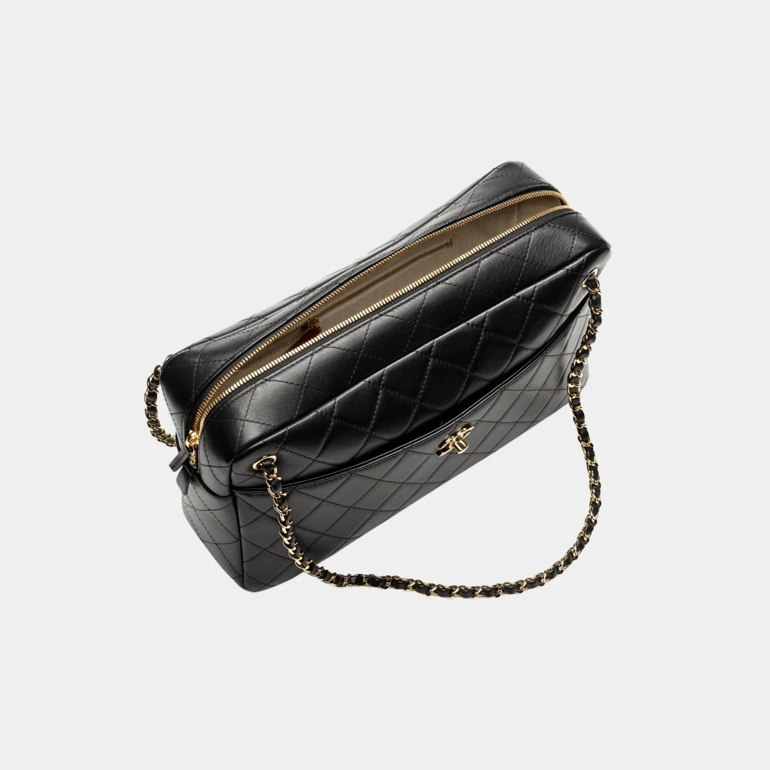 Chanel Maxi Camera Case in Black Lambskin, Top