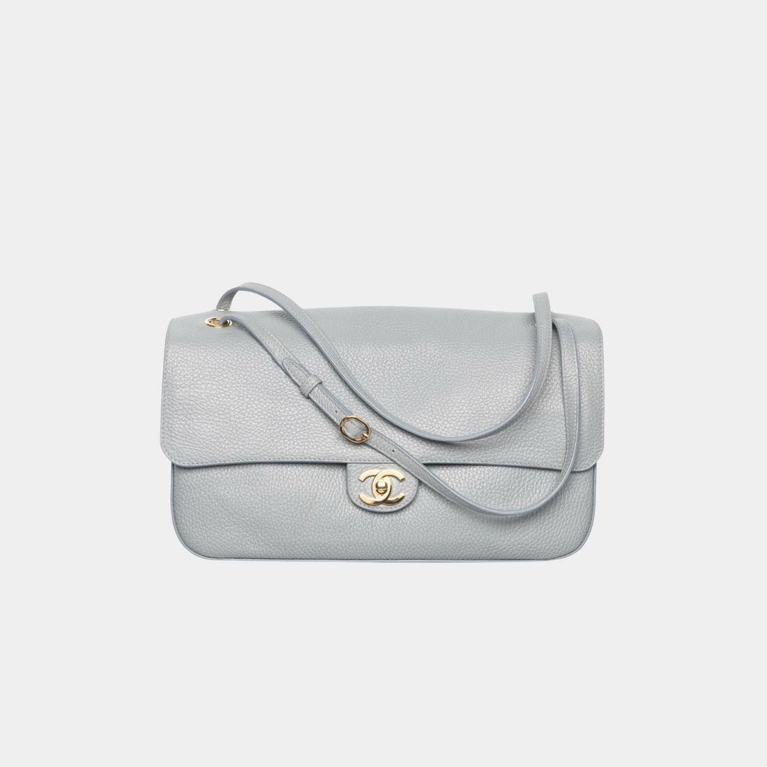 Maxi Flap Bag Grained Calfskin & Gold-Tone Metal