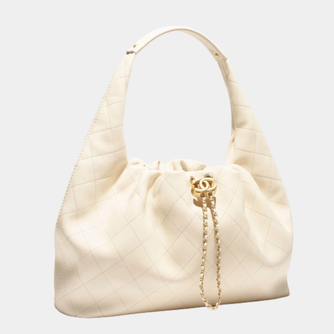 Maxi Hobo Bag Calfskin White 
