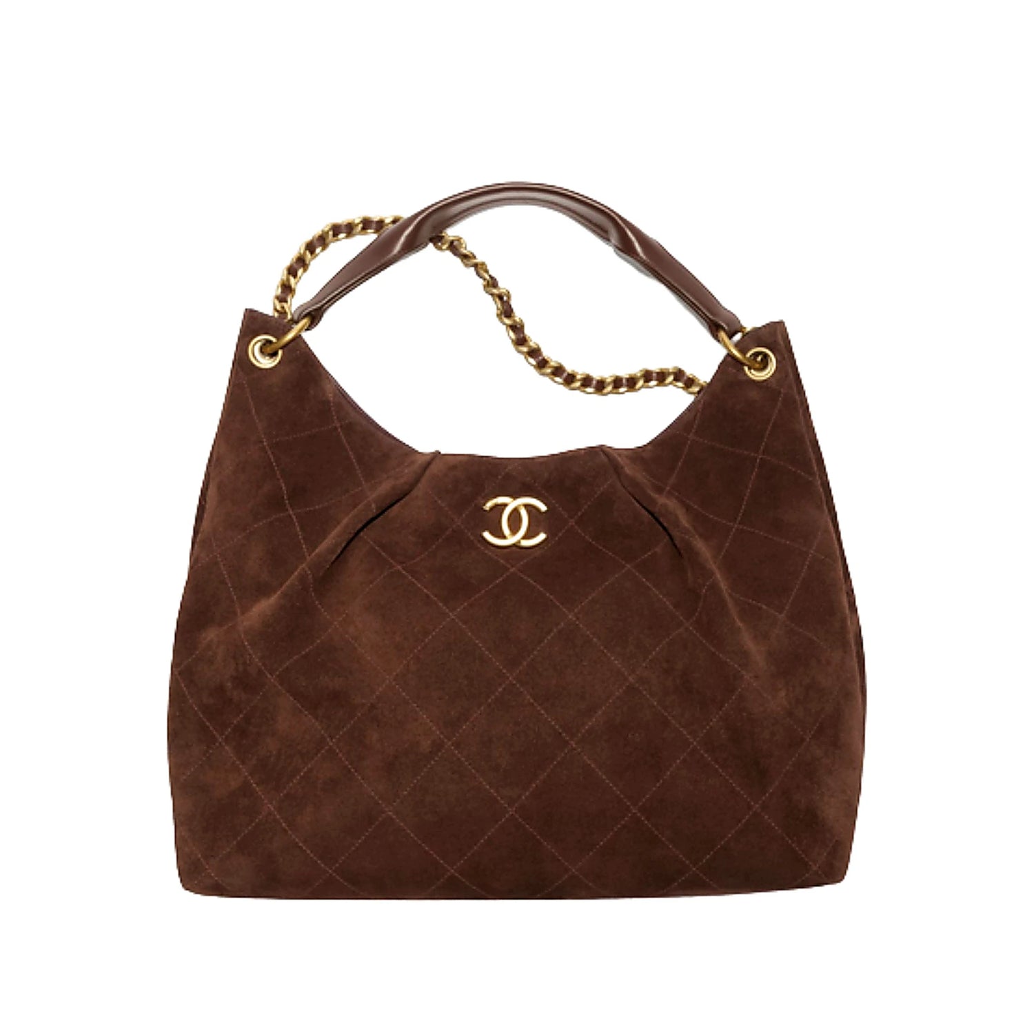 Maxi Hobo Bag , Suede dark Brown