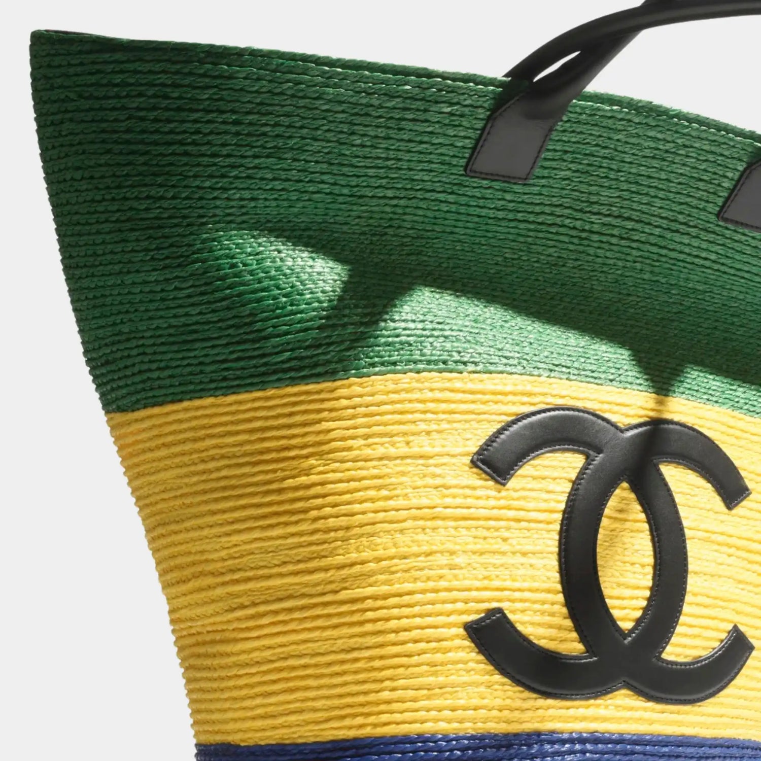 Maxi Tote Bag Braided Raffia &amp; Calfskin