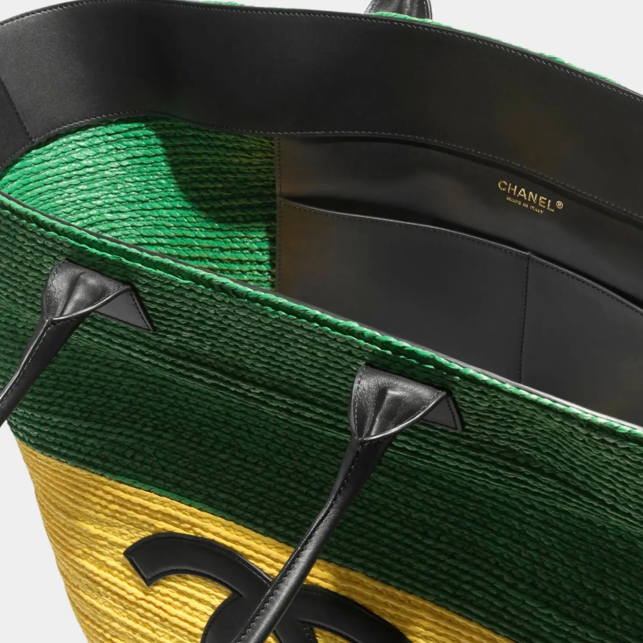 Maxi Tote Bag Braided Raffia &amp; Calfskin