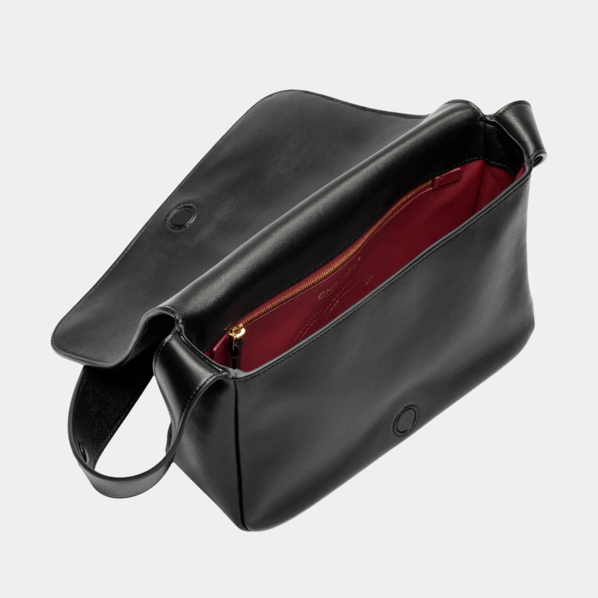 Chanel Messenger Bag Lamb Black, Top