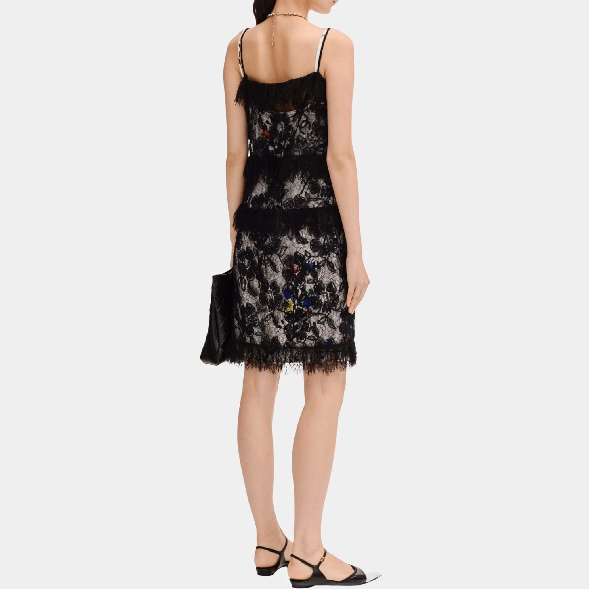 Chanel Midi Dress in Black Lace, Back