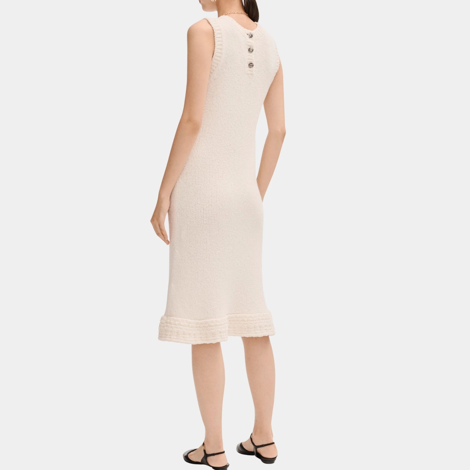 Chanel Midi Dress in Silk Ecru, Back