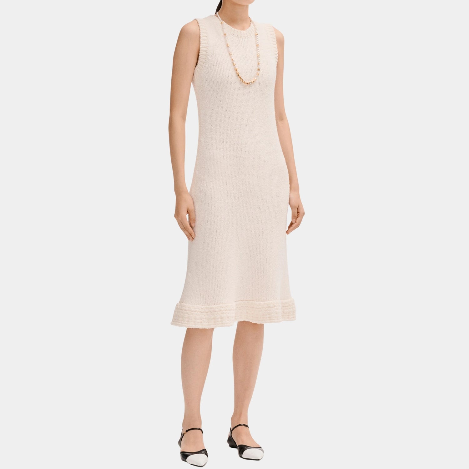 Chanel Midi Dress in Silk Ecru, Front
