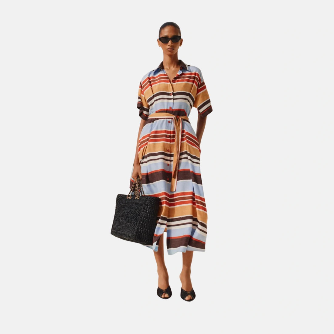 Midi Dress Silk Blue
