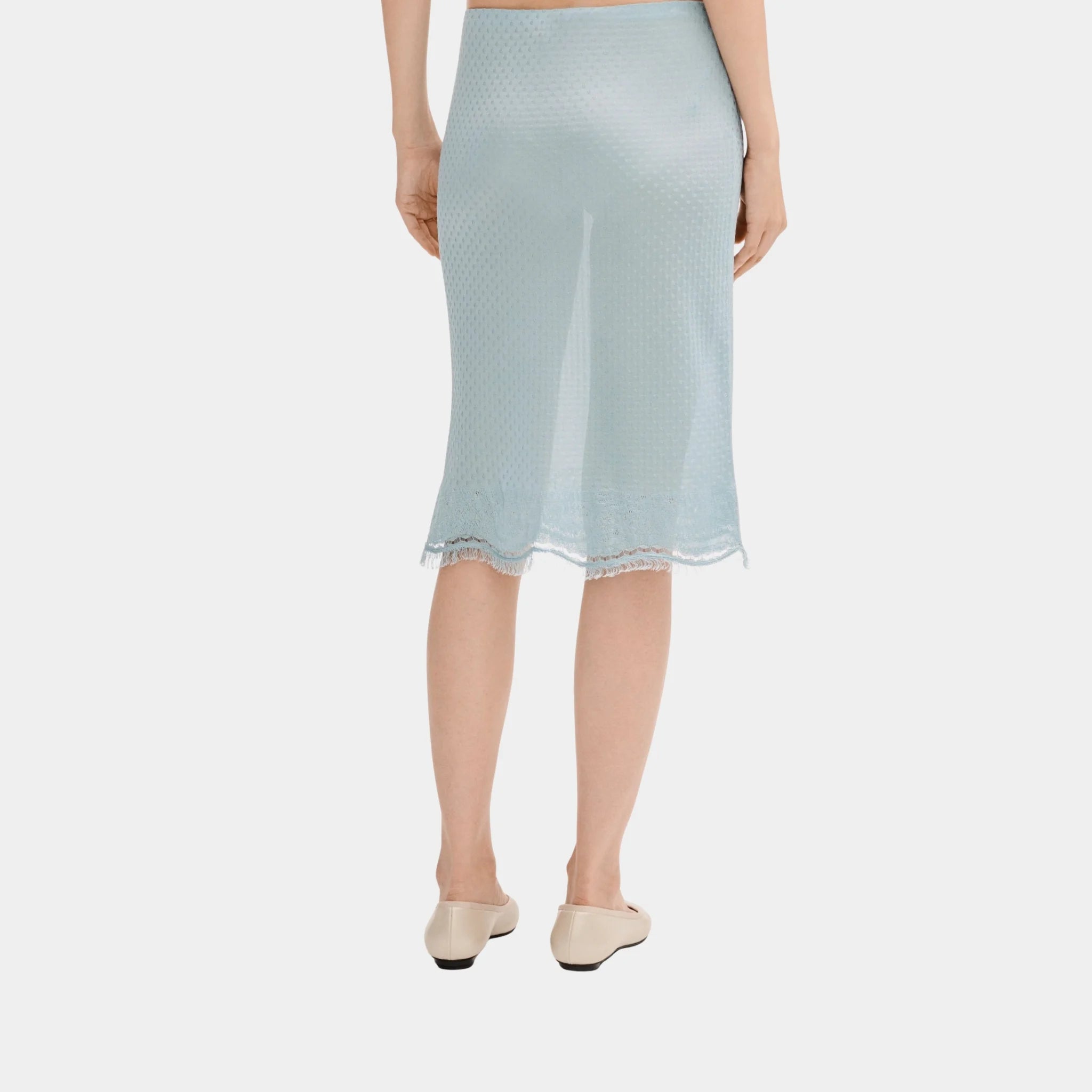 Chanel Midi Skirt in Light Blue Mixed Fibres, Back