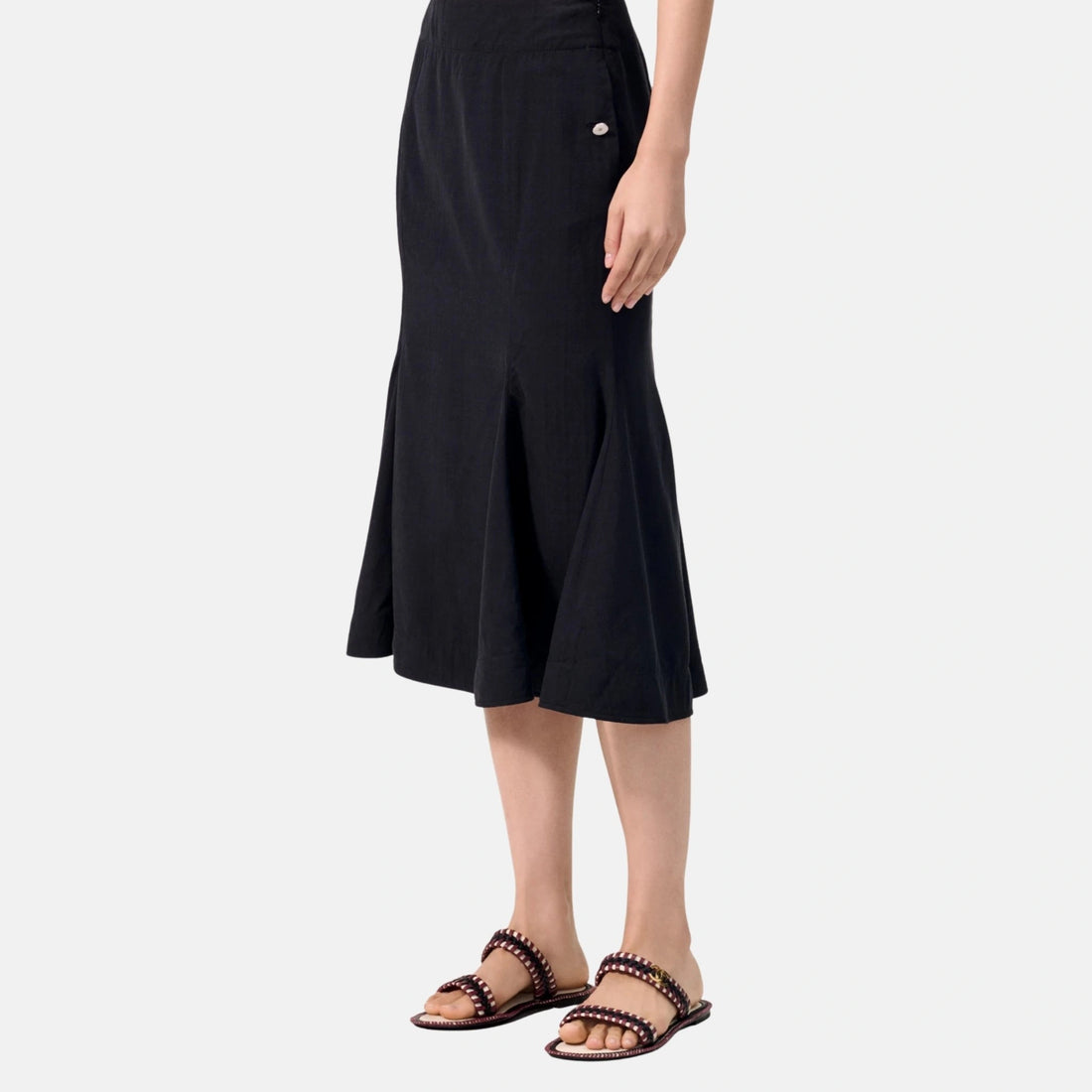 Midi Skirt Silk Black