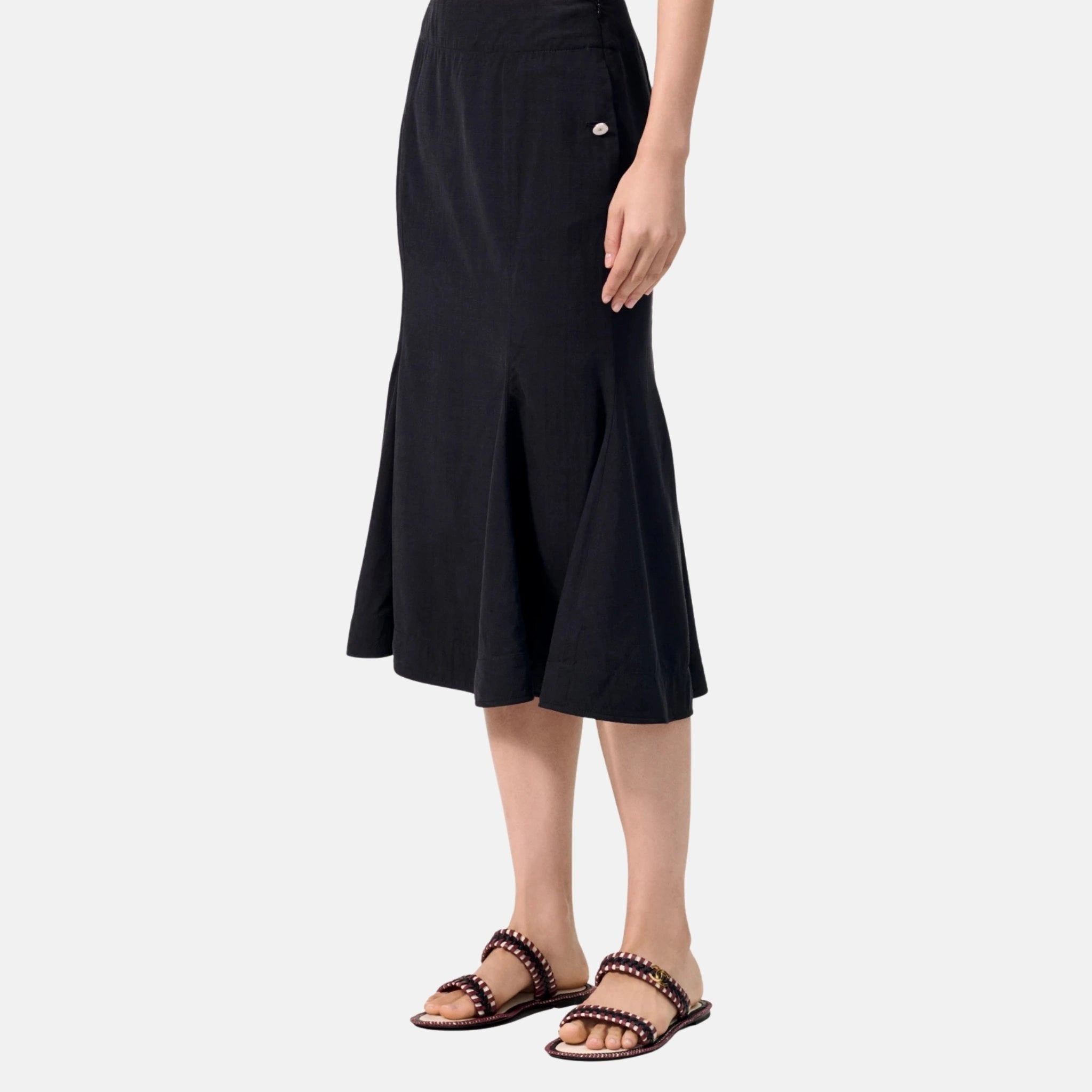 Midi Skirt Silk Black
