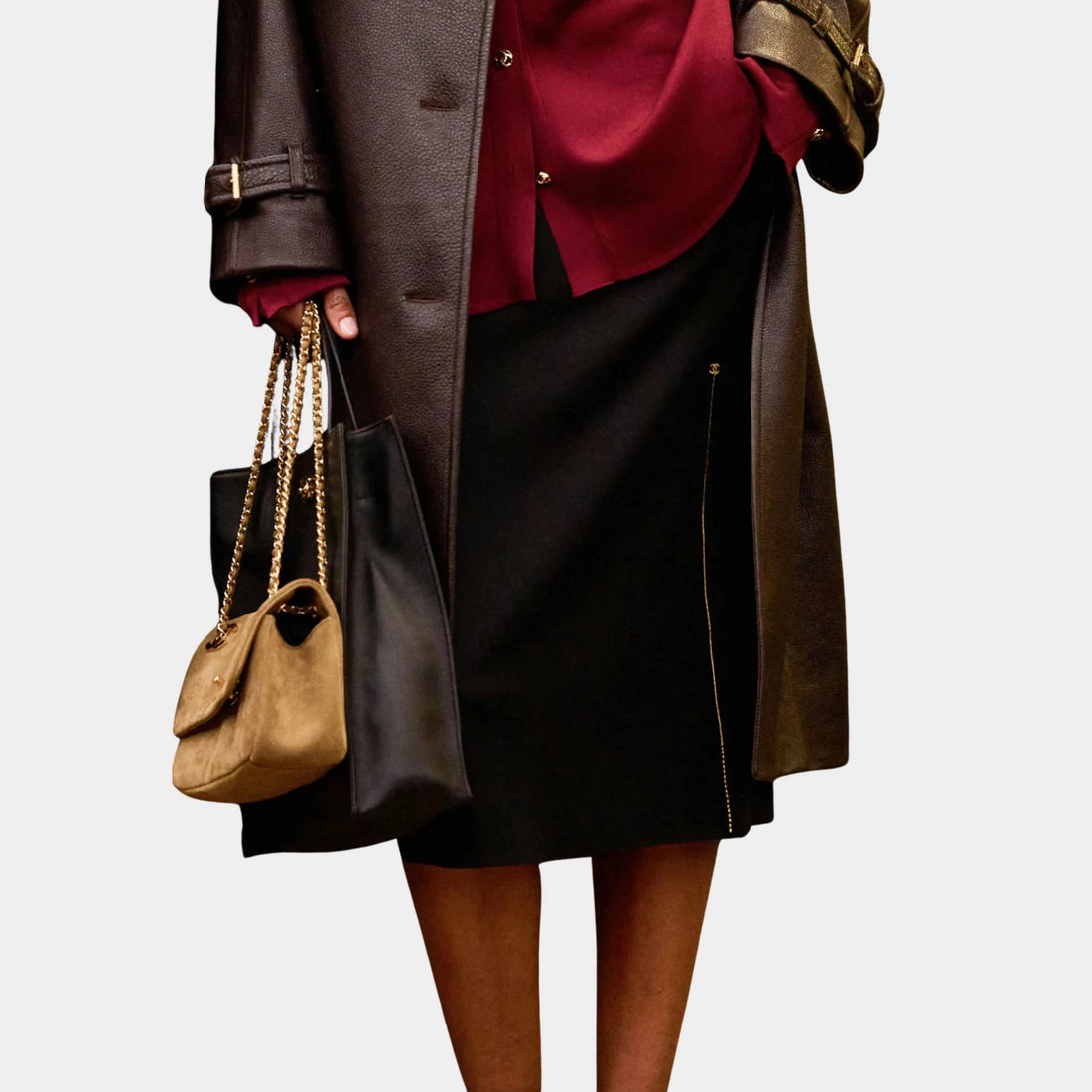 Midi Skirt Silk Black