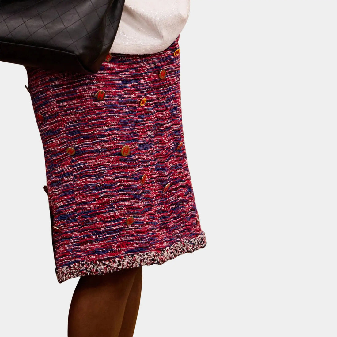 Chanel Jacket Tweed Red & Blue