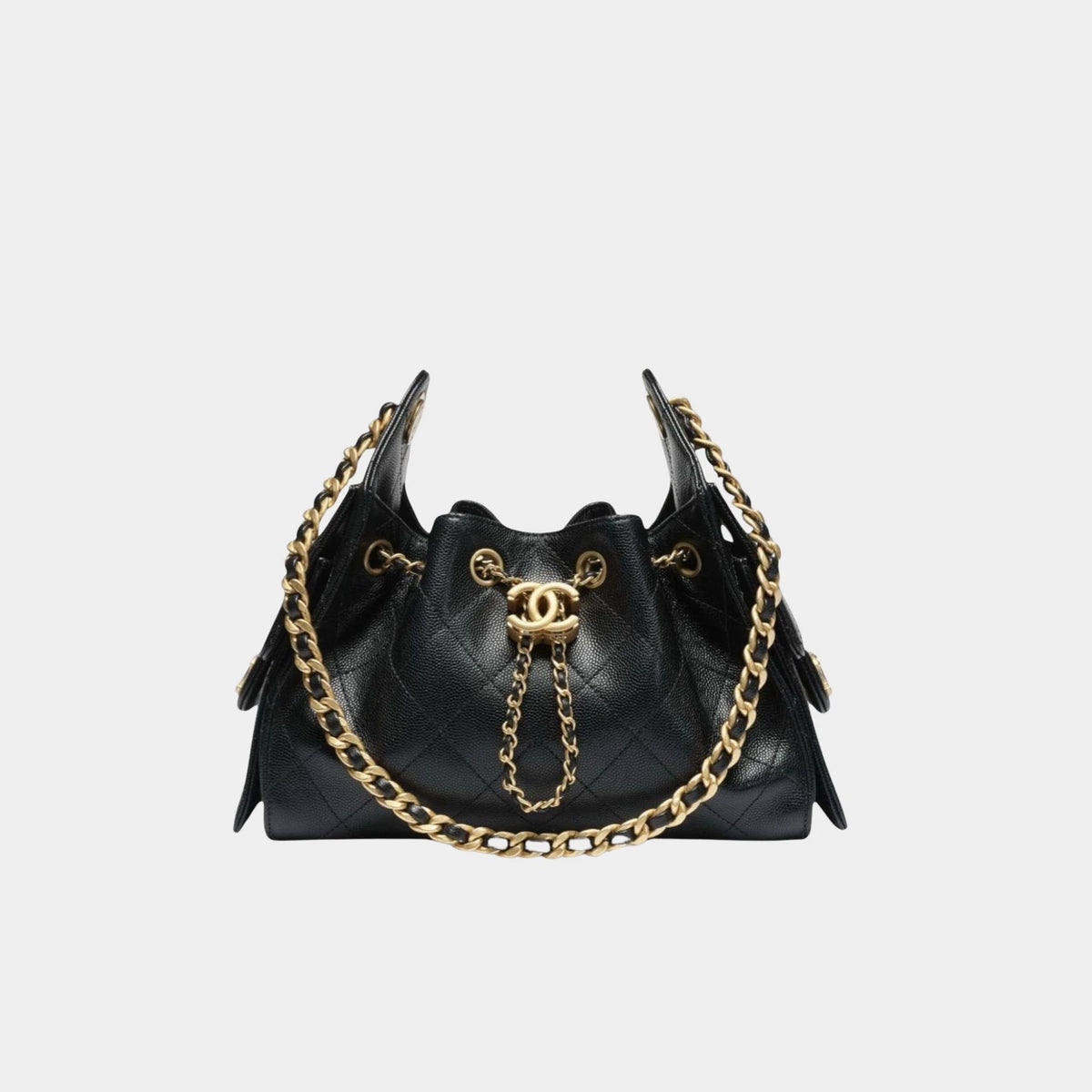 Chanel 25 Mini Bag Grained Calfskin & Gold-Plated Metal Black