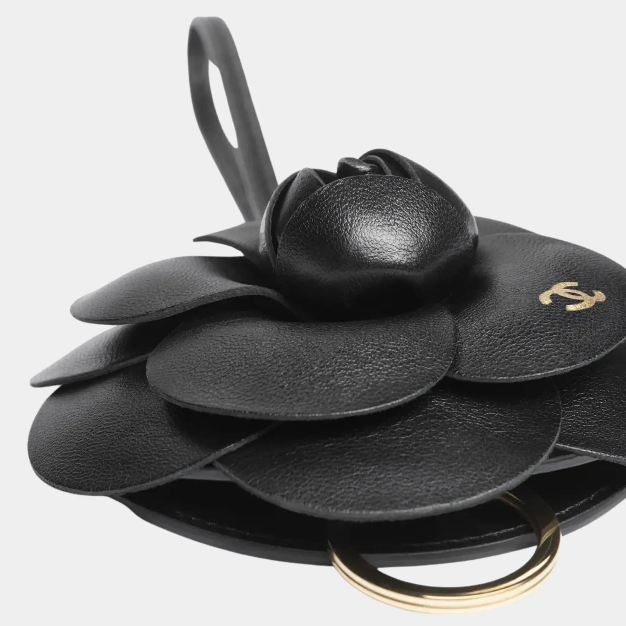Mini Bag Charm in Black Lambskin