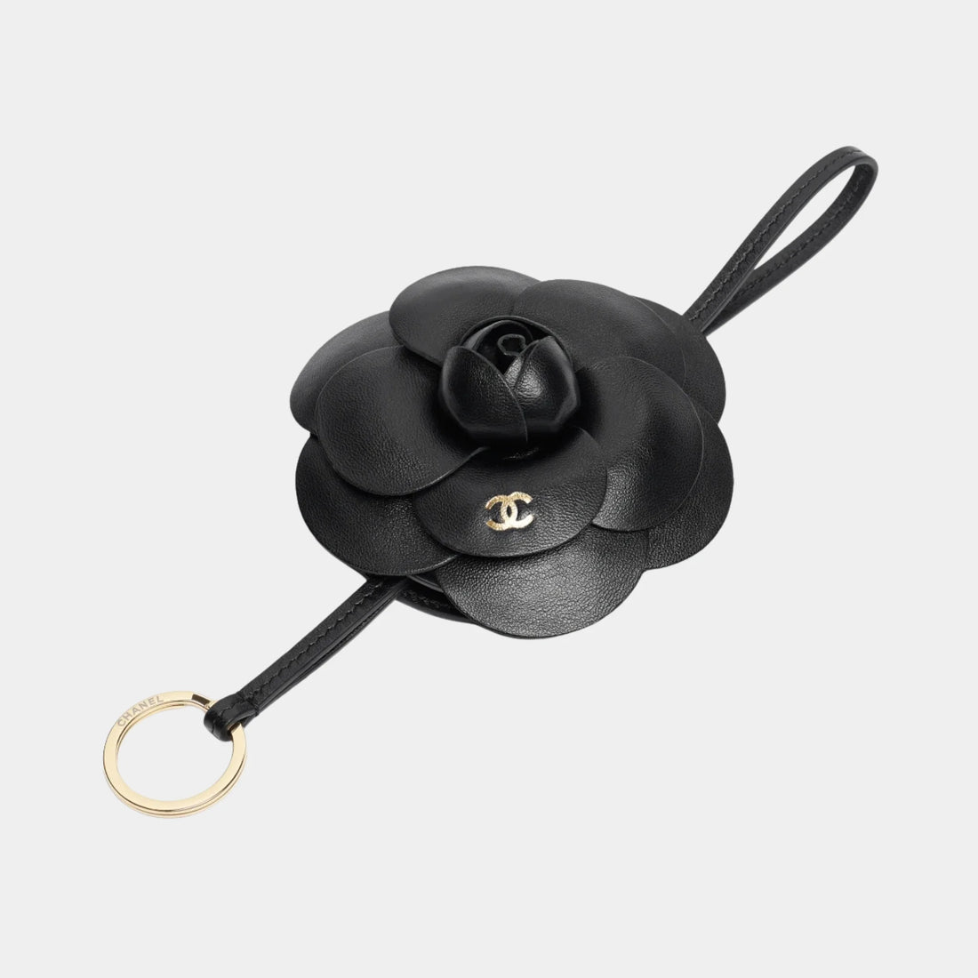 Mini Bag Charm in Black Lambskin