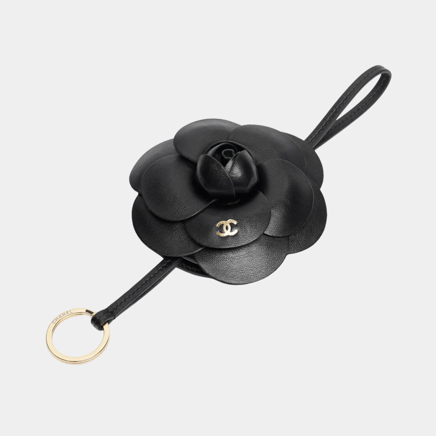 Mini Bag Charm in Black Lambskin