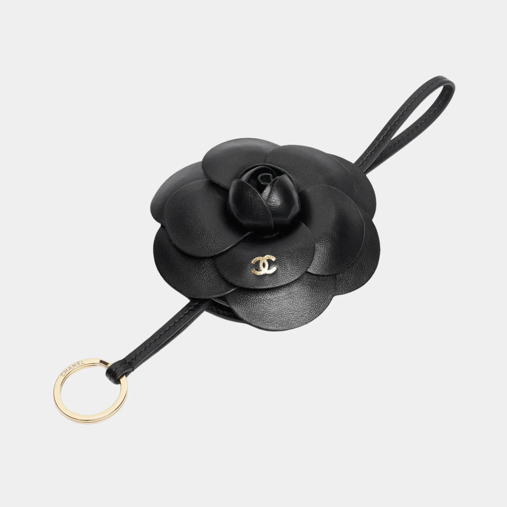Mini Bag Charm in Black Lambskin