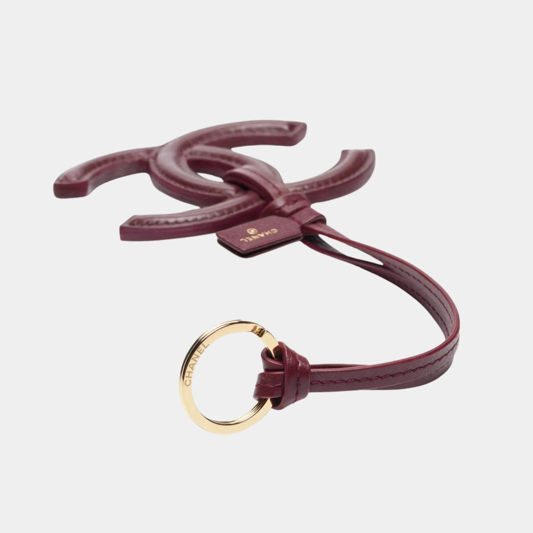 Chanel Mini Bag Charm in Dark Burgundy Lambskin, Top