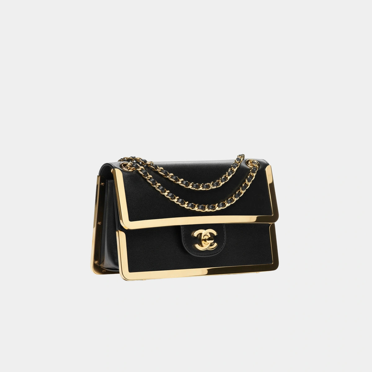 Mini Flap Bag Calfskin &amp; Gold-Plated Metal