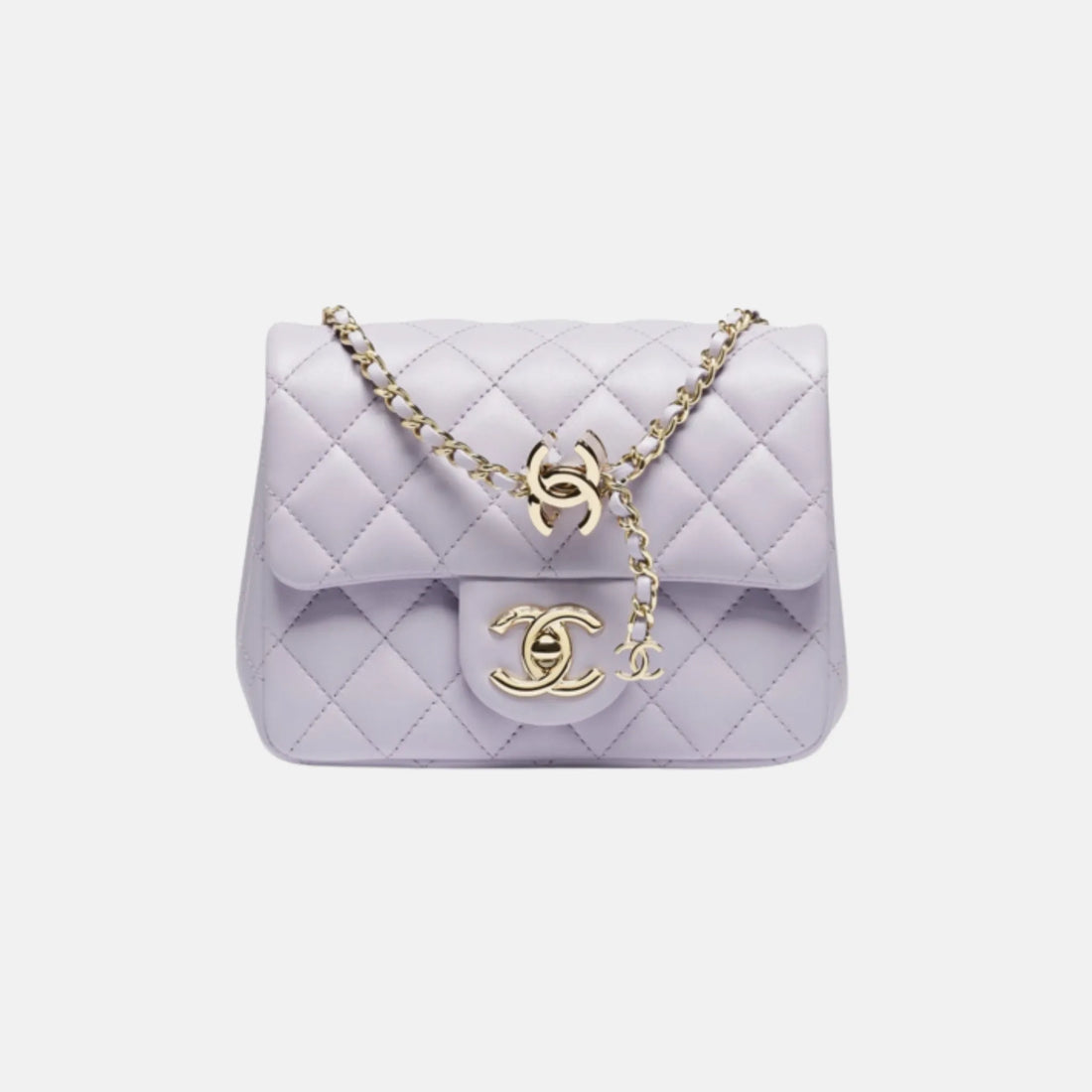 Chanel Mini Flap Bag in Shiny Lambskin, Purple