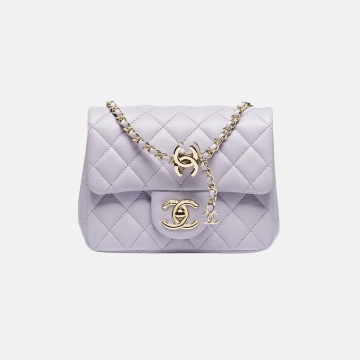 Mini Flap Bag in Shiny Lambskin