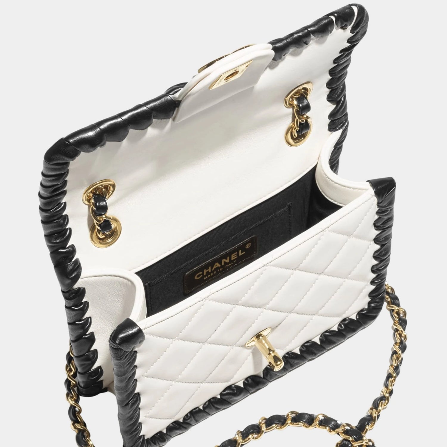 Chanel Flap Bag Lambskin Braided Calfskin &amp; Gold Tone Metal, Top