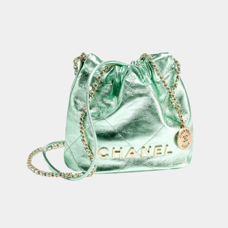 Chanel 22 Mini Handbag, Cruise 2024/25, Green, Side View