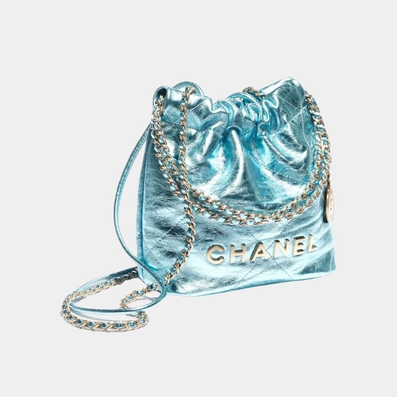 Chanel 22 Mini Handbag, Cruise 2024/25, Light Blue, Side View