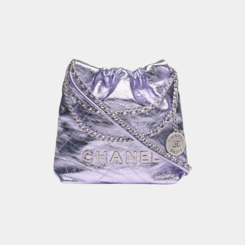 Chanel 22 Mini Handbag, Cruise 2024/25, Lilac, Front View