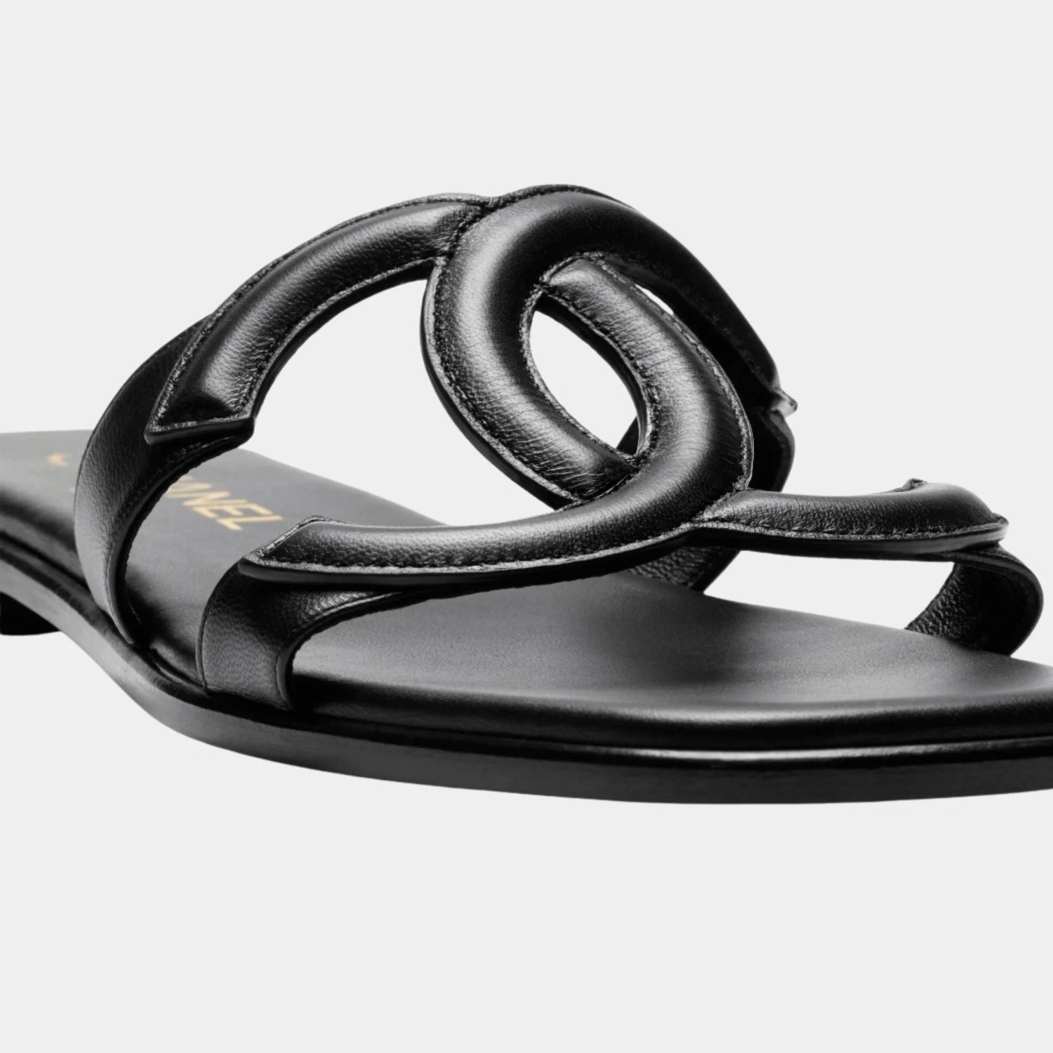 Chanel Mules in Black Lambskin, Front
