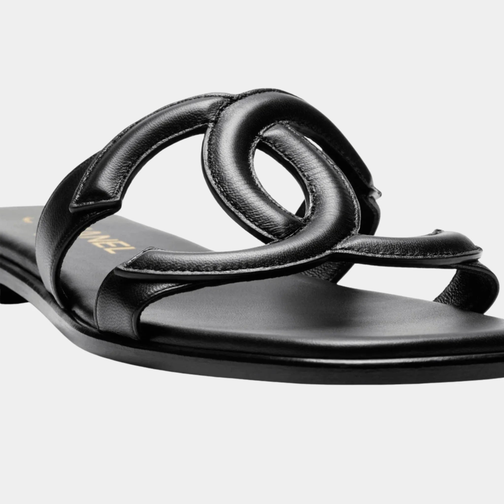 Chanel Mules in Black Lambskin, Front