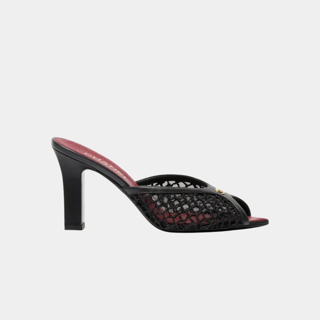 Chanel Mules in Black Mixed Fibers Cotton & Lambskin, Side