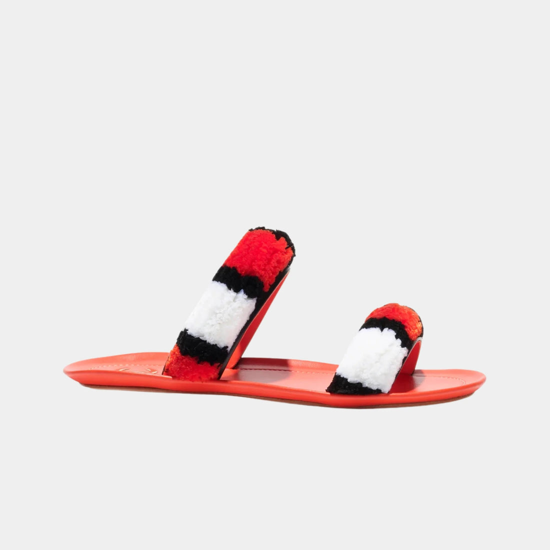Chanel Mules in Raffia, Orange, Side