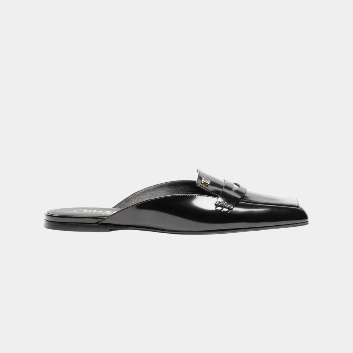 Mules in Shiny Calfskin
