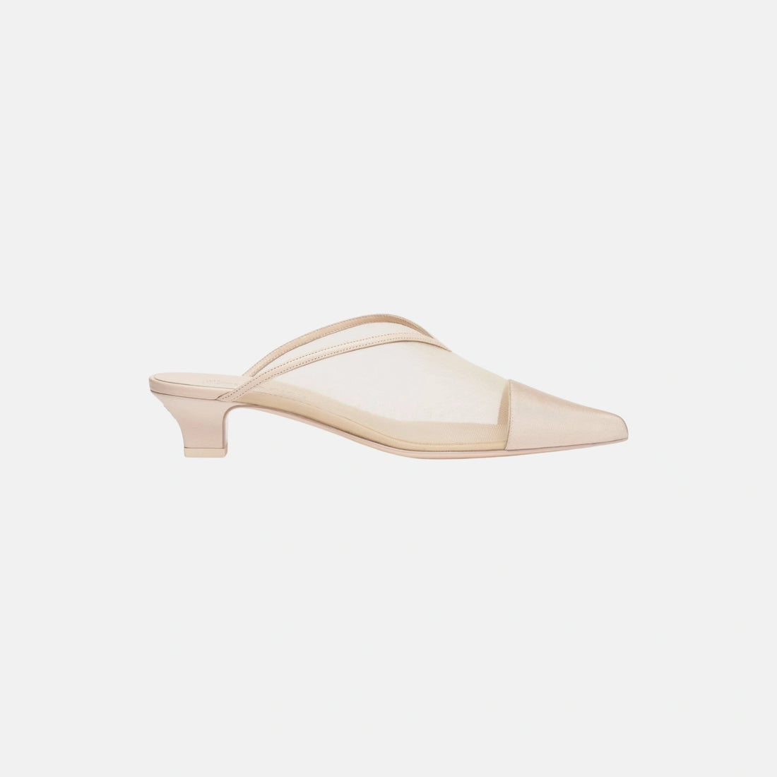 Chanel Mules in Mesh and Grosgrain, Light Beige, Side