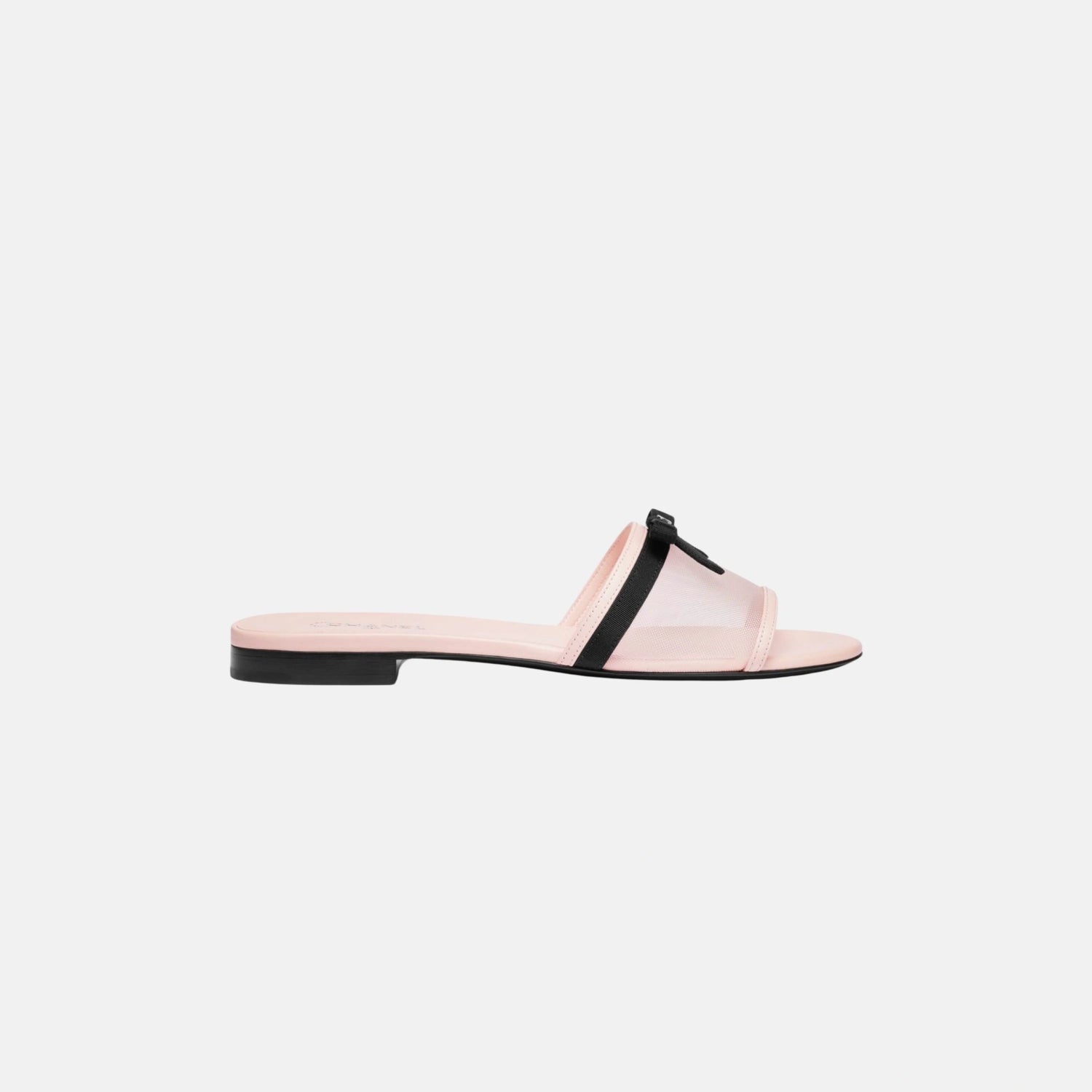 Chanel Mules in Mesh, Light Pink, Side