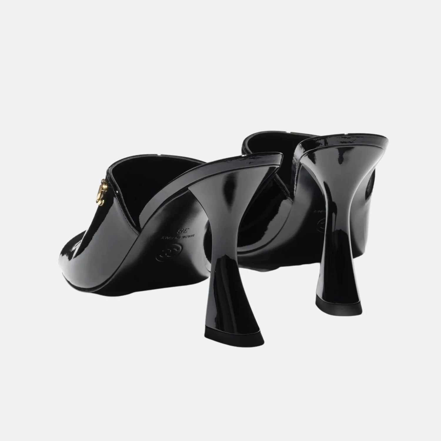 Chanel Mules in Patent Calfskin, Black, Back