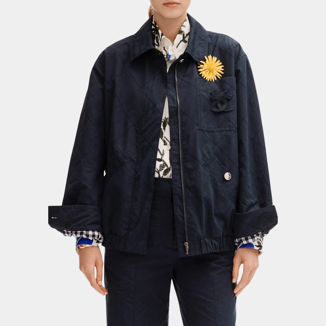 Chanel Navy Blue Jacket in Cotton, Front