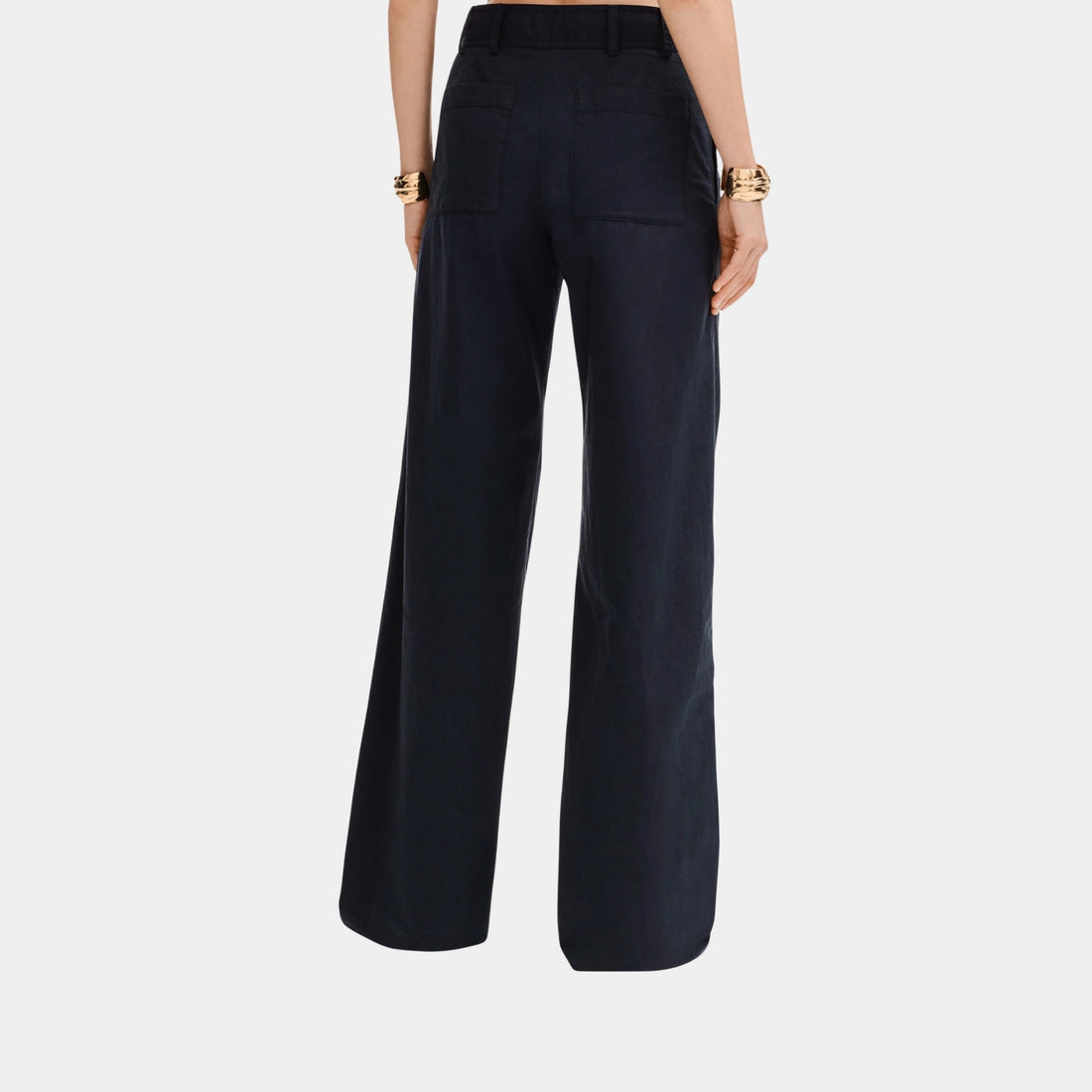Chanel Navy Blue Trousers in Cotton, Back