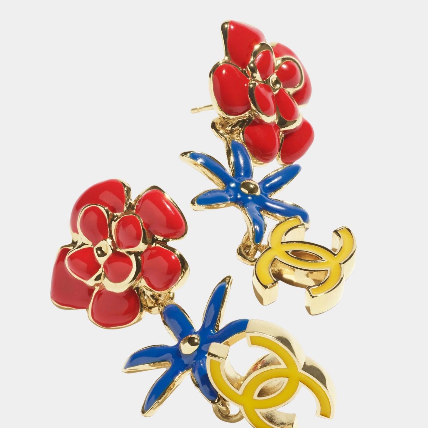 Pendant Earrings Metal &amp; Resin