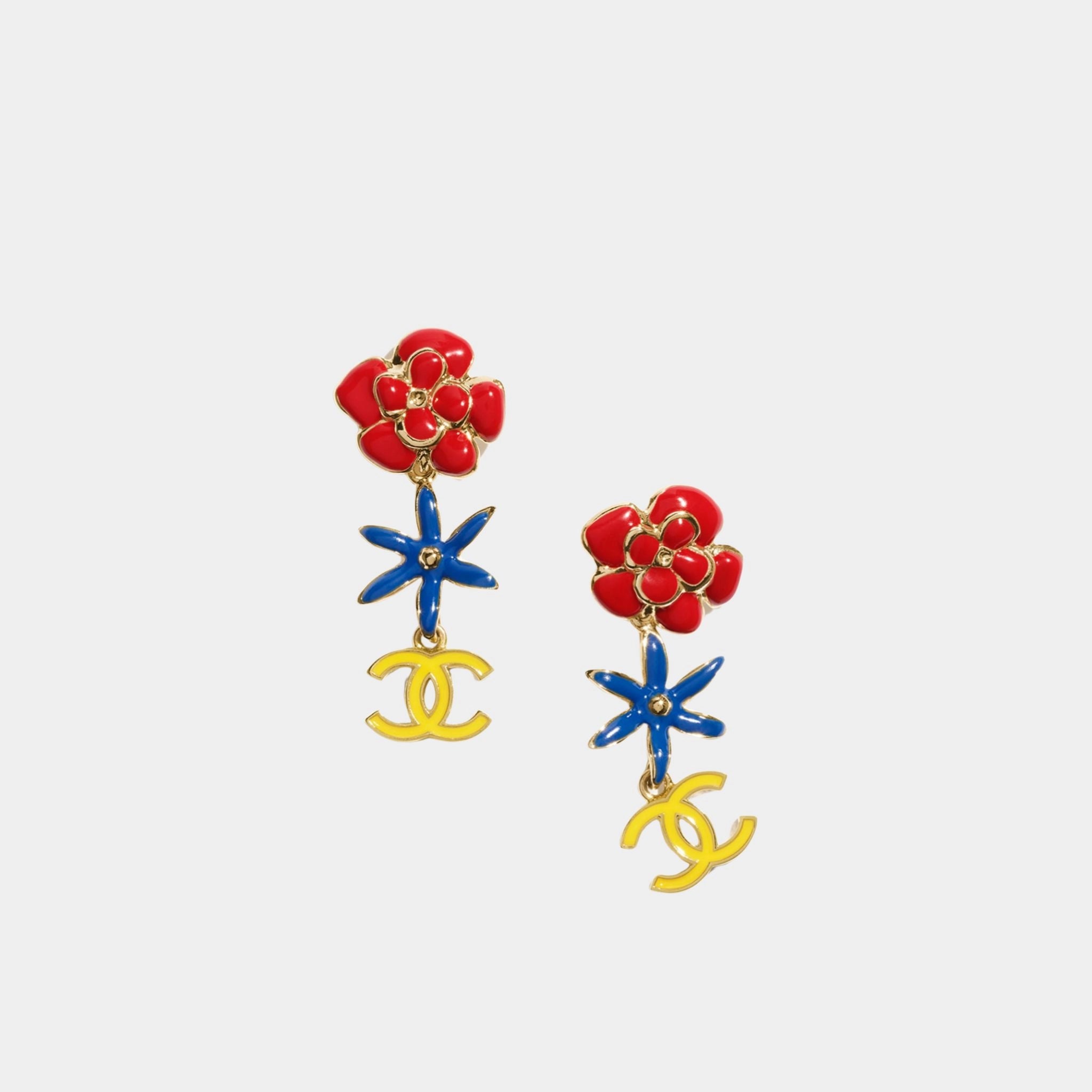 Pendant Earrings Metal &amp; Resin