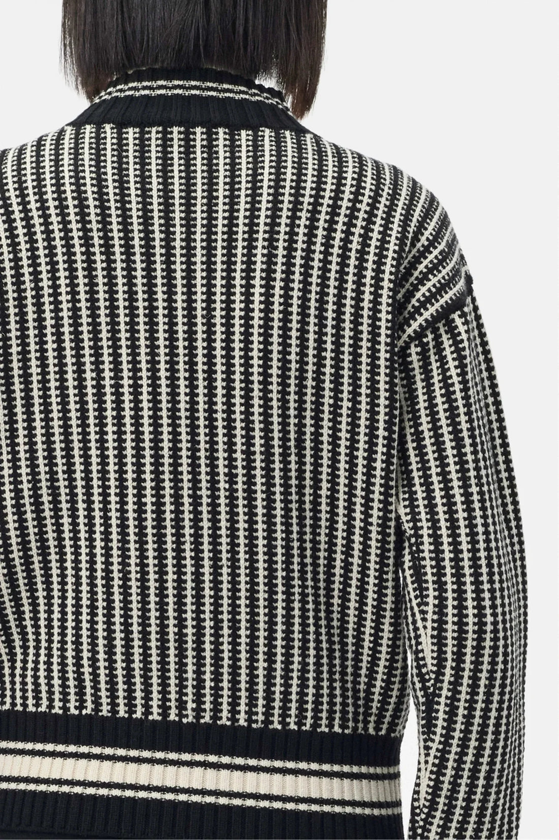 Chanel Pullover Wool & Silk in Ecru and Black back view