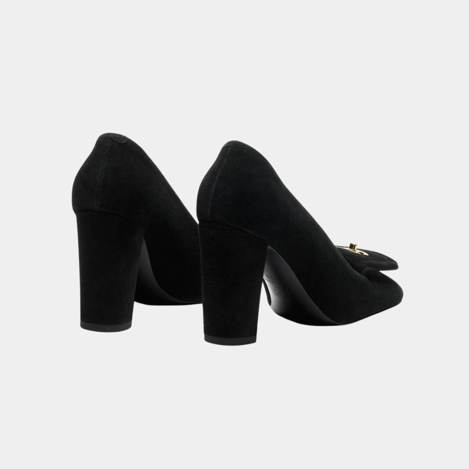 Chanel Pumps in Black Suede Calfskin, Back
