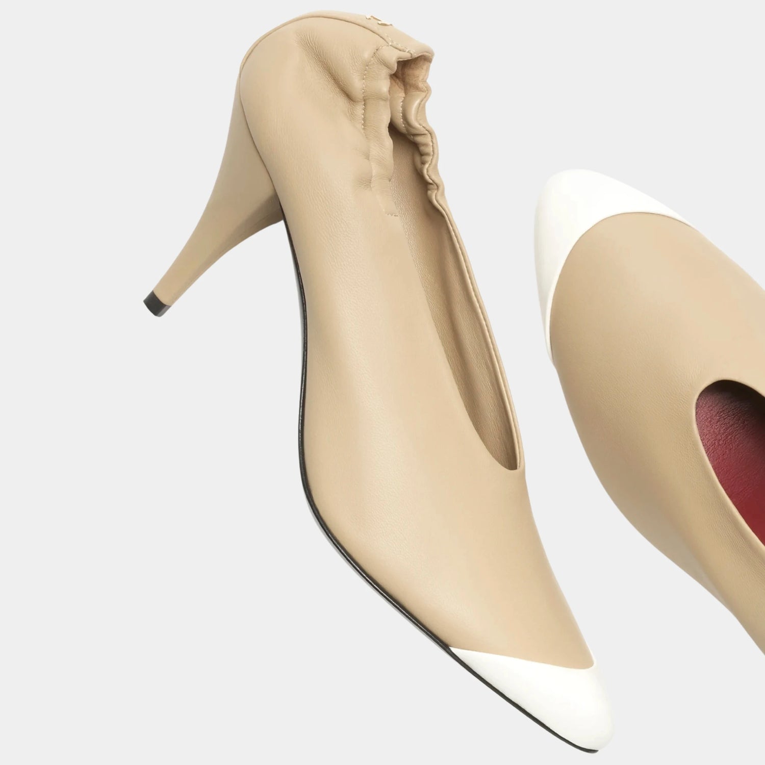 Chanel Pumps in Lambskin, Light Khaki, Top