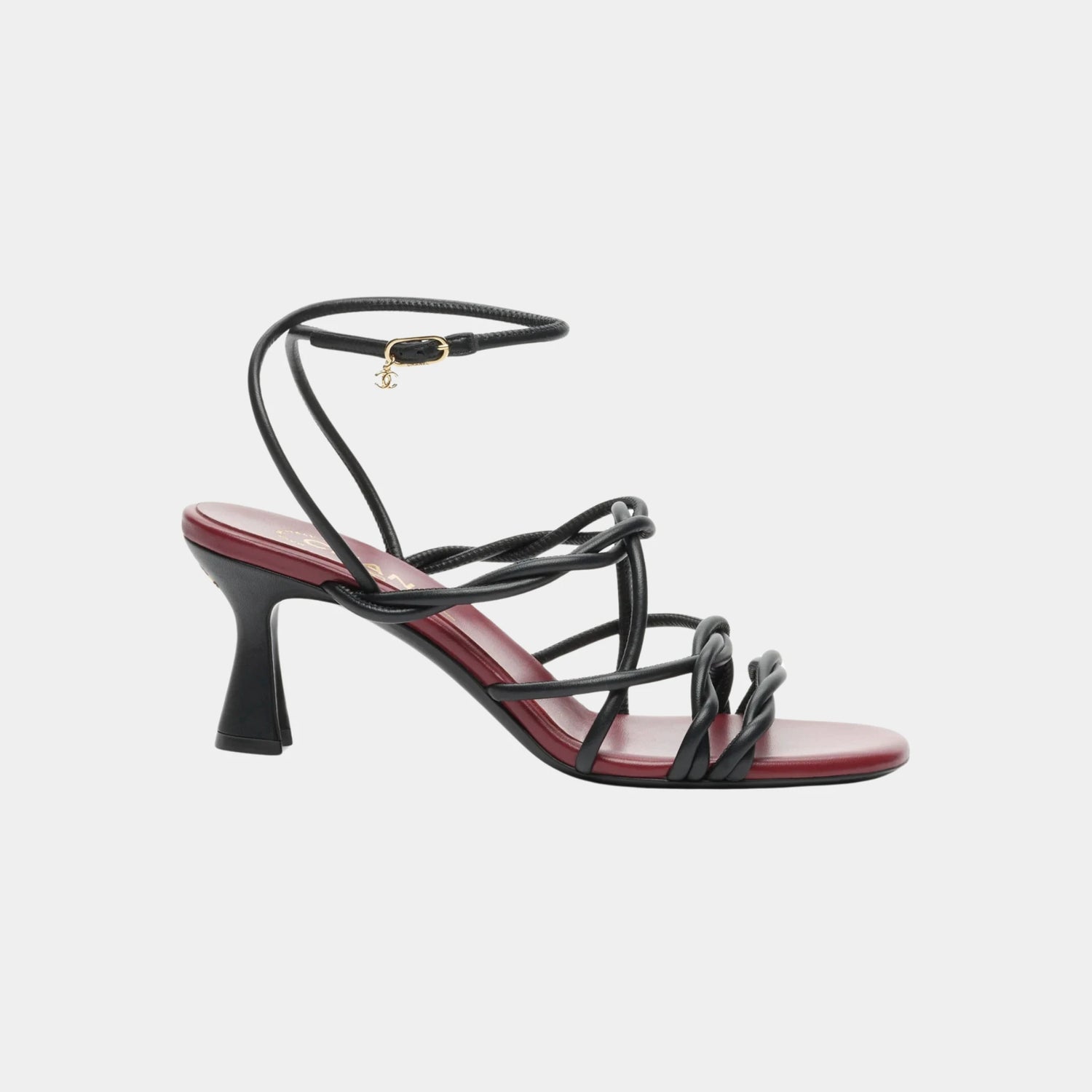 Chanel Sandals in Black Lambskin, Side