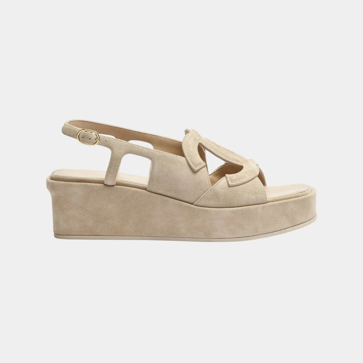 Sandals in Dark Beige Suede Calfskin