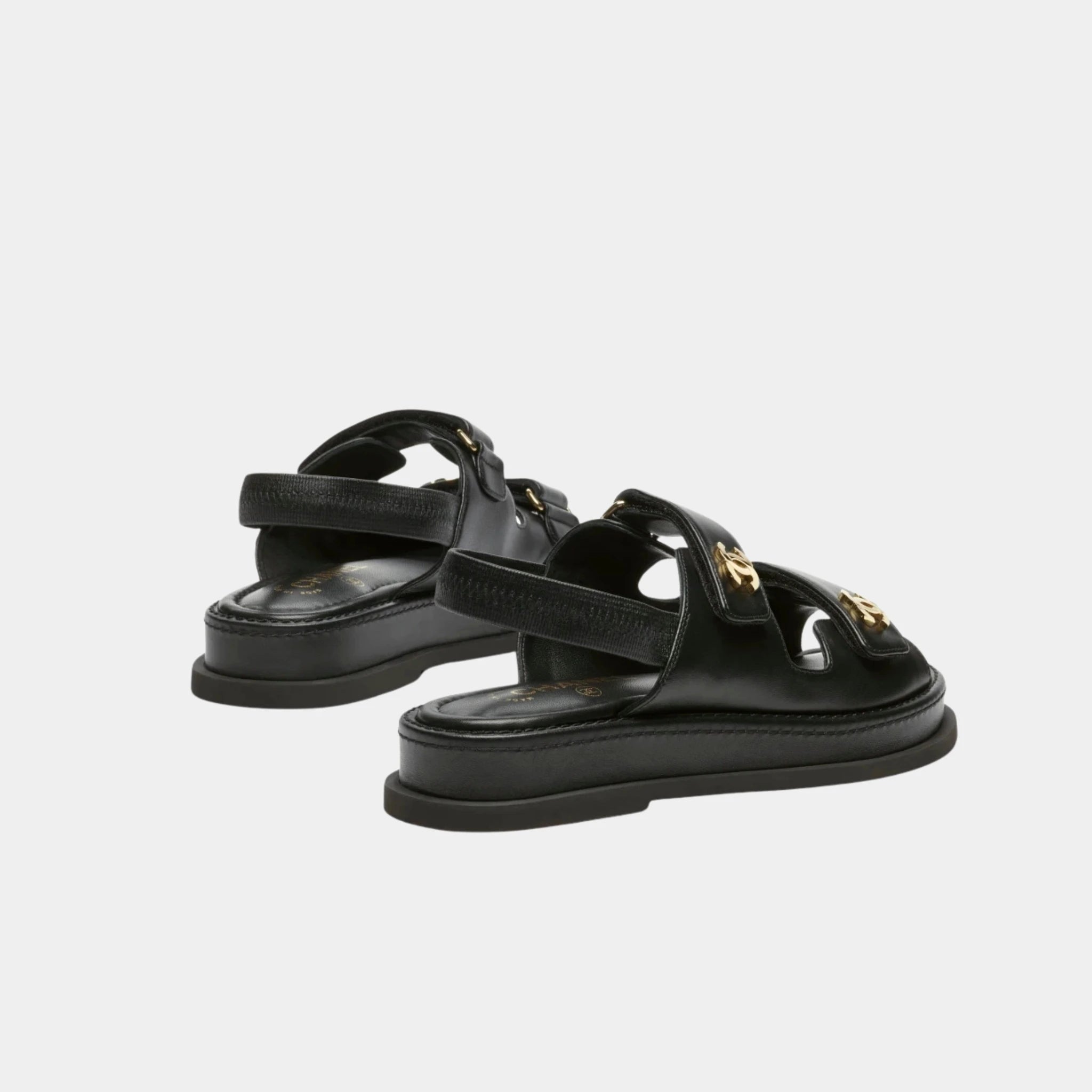 Chanel Chanel Sandals in Lambskin Black, Back