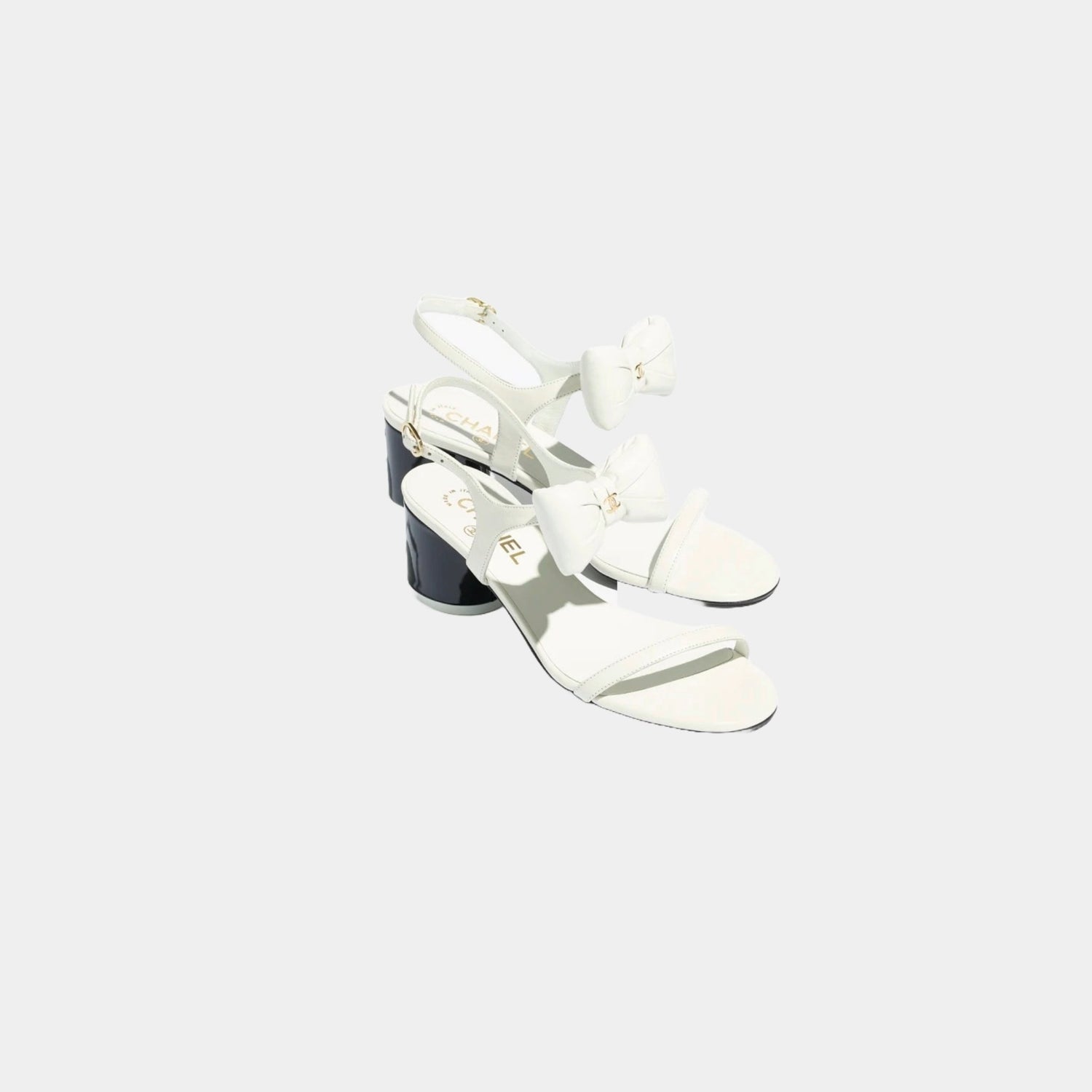 Chanel Sandals Lambskin, White, Top