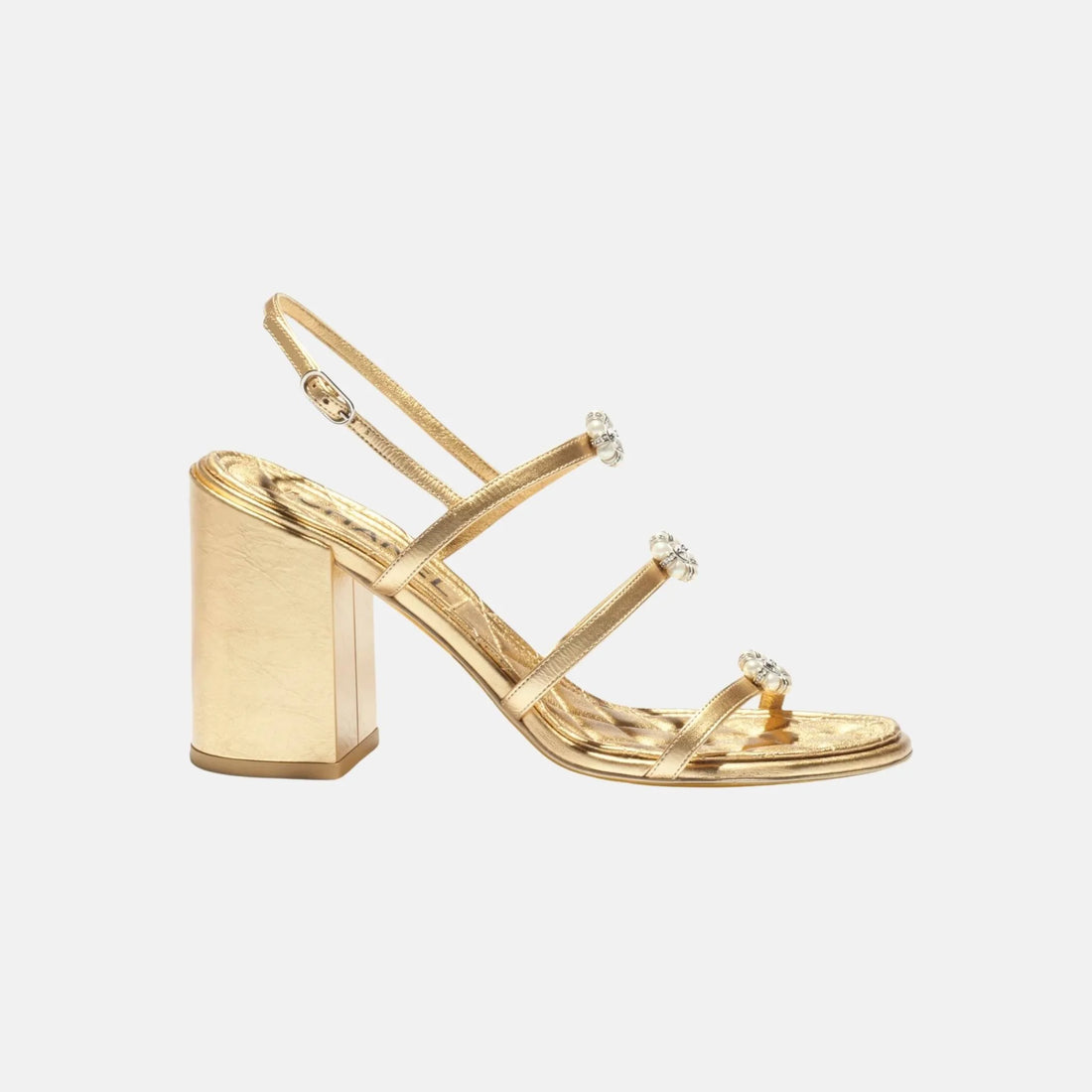 Sandals in Laminated Lambskin