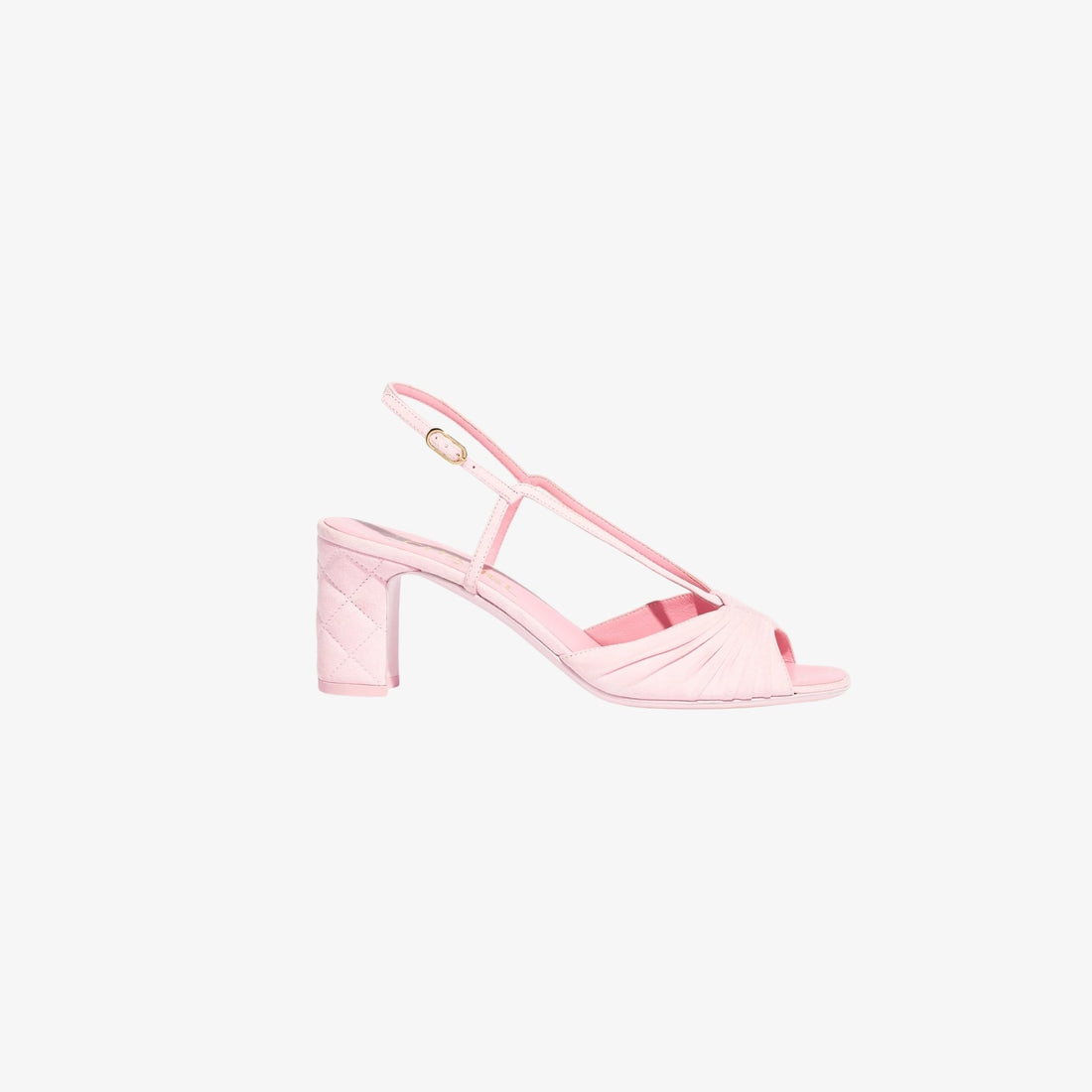 Chanel Sandals Suede Kidskin Light Pink, Side